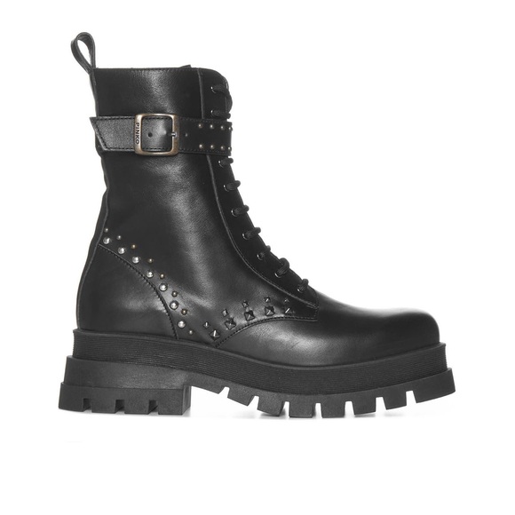 100% AUTHENTIC PINKO MELISSA STUDDED LEATHER ANKLE PLATFORM BOOTS (rare) - Picture 1 of 13